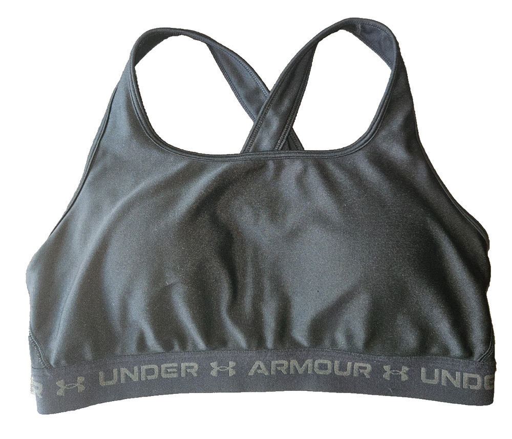 Under Armour Mid Crossback Sports Bra Size XL Black - 1361034 Compression